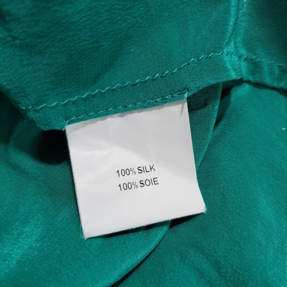 Elizabeth and James Green Silk Blouse - Picture 6 of 7